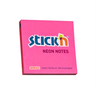 Hopax Stıckn 76x76 mm Neon Yapışkanlı Not Kağıdı Macenta